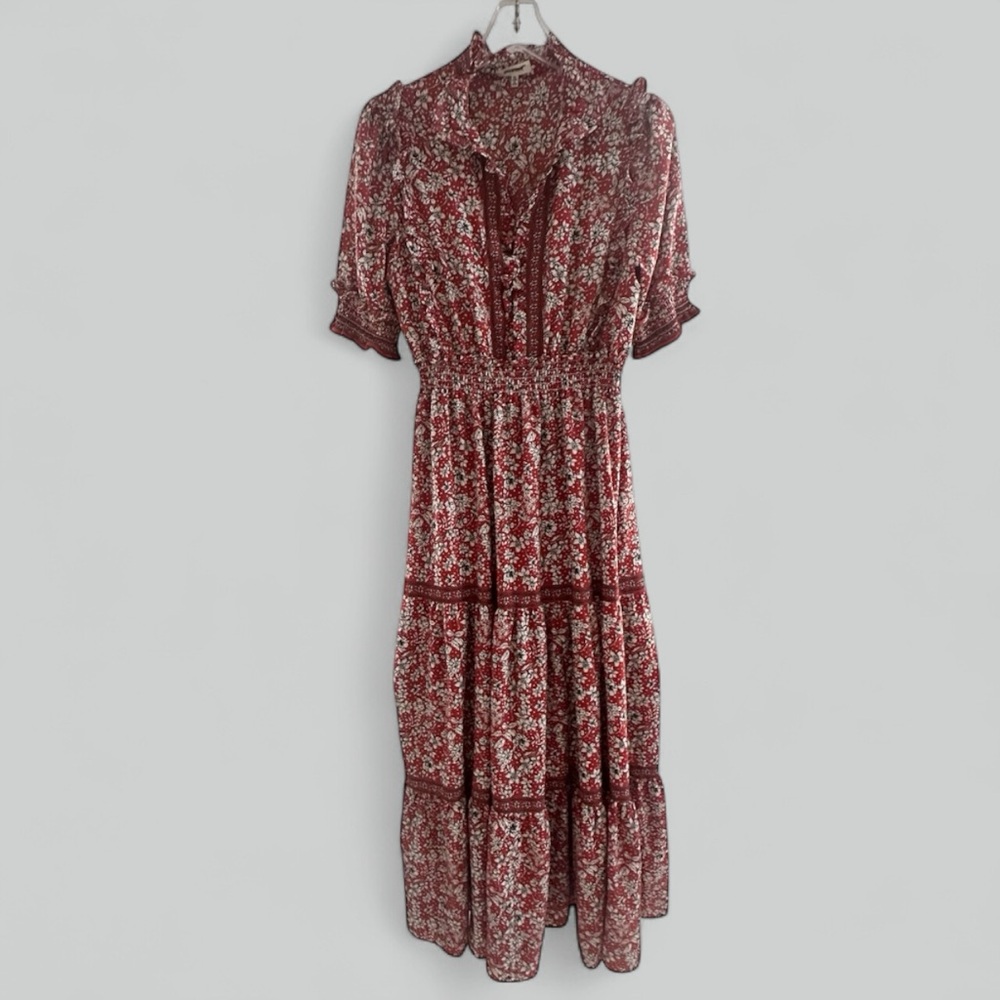 Max Studio Burgundy flower pattern Dress